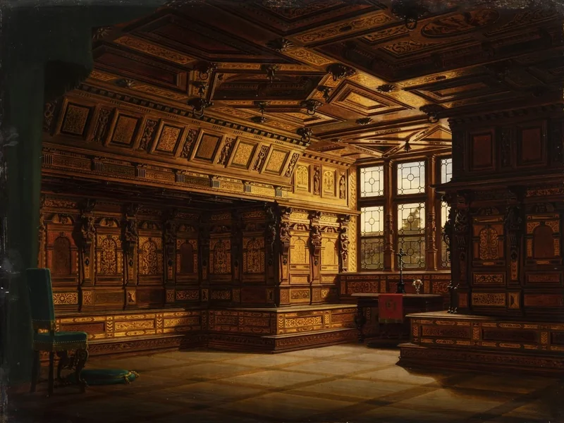 1832-Heinrich Heger - La sala di preghiera del castello di Gottorp - 1877